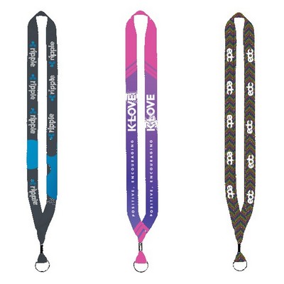 3/4" Dye-Sublimated Lanyard with Metal Crimp & Metal Split-Ring